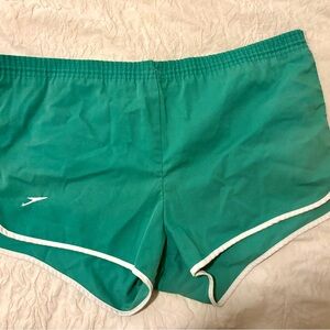 Vintage Speedo Swim Trunks with Liner, retro running shorts style XL